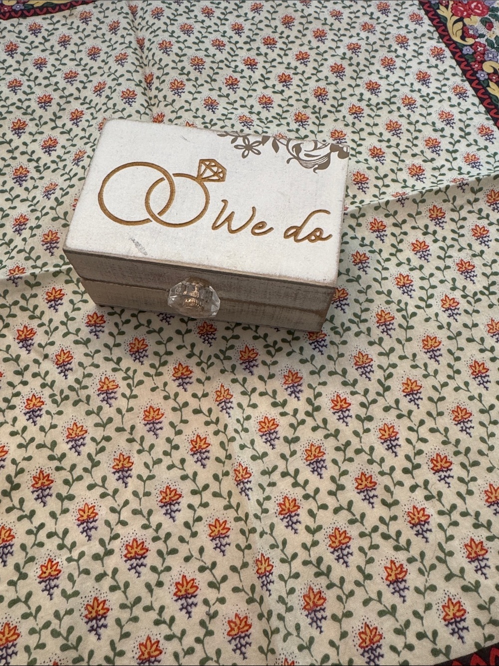 Small We Do wedding White Decorative Jewelry Keepsake Box